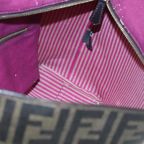 FENDI Zucca Canvas Tote Bag PVC Black Brown - Picture 12 of 15